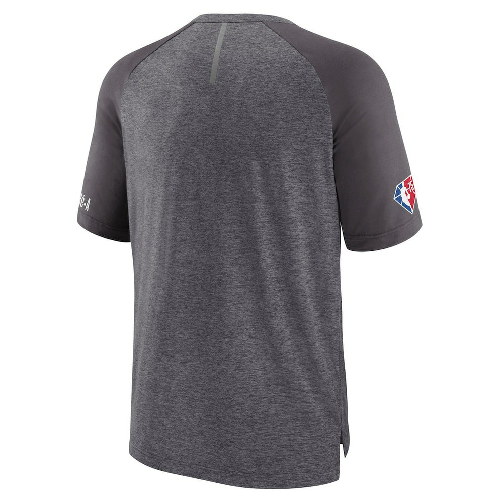 Heathered Gray Philadelphia 76ers 2022 Noches Ene-Be-A Core Shooting Raglan T-Shirt | NBA