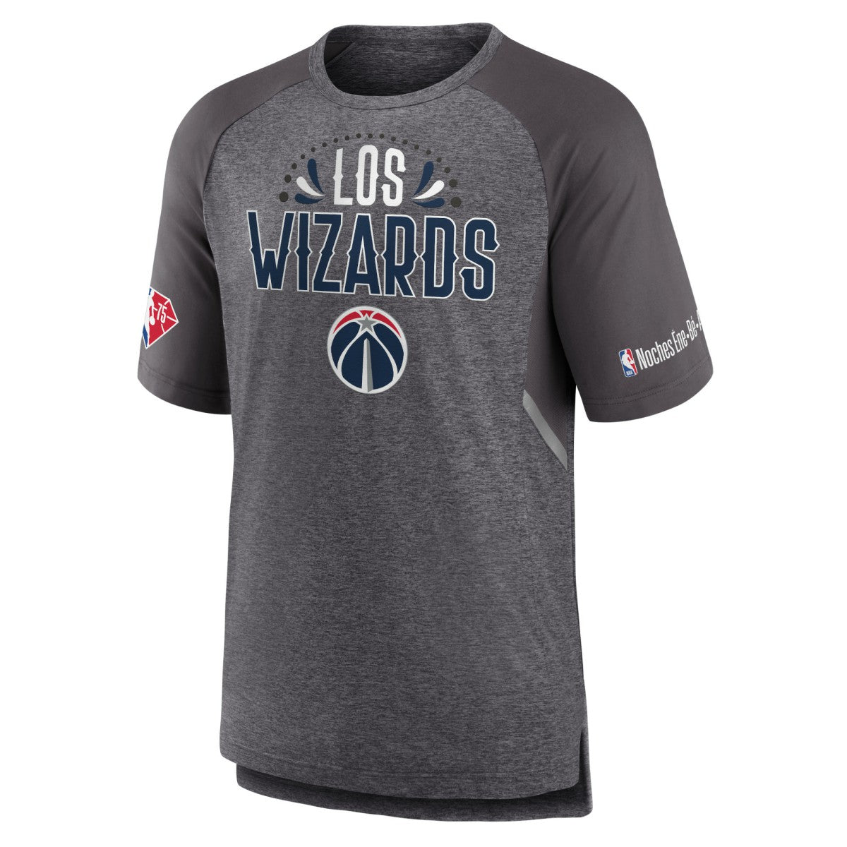 Heathered Gray Washington Wizards 2022 Noches Ene-Be-A Core Shooting Raglan T-Shirt | NBA