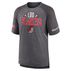 Heathered Gray Portland Trail Blazers 2022 Noches Ene-Be-A Core Shooting Raglan T-Shirt | NBA