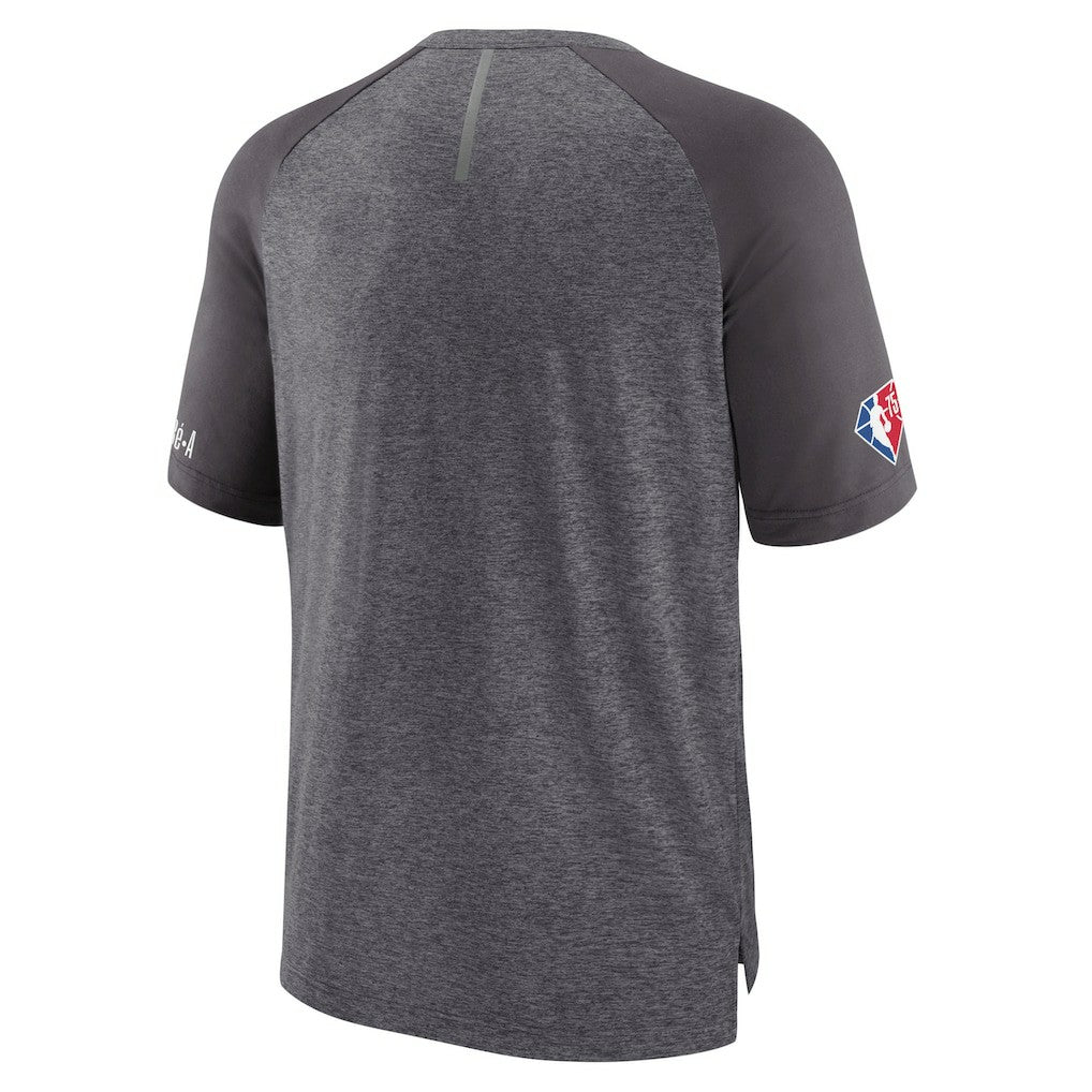Heathered Gray Brooklyn Nets 2022 Noches Ene-Be-A Core Shooting Raglan T-Shirt | NBA