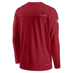 Arizona Cardinals Sideline Coach Chevron Lock Up Long Sleeve V-Neck Performance T-Shirt | NFL New