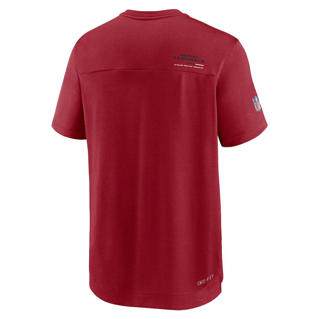 Arizona Cardinals Sideline Coach Chevron Lock Up Logo V-Neck Performance T-Shirt | NFL Hot