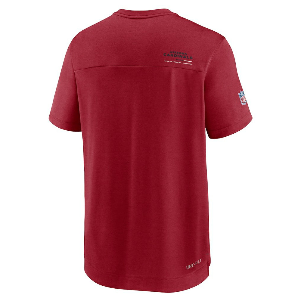 Arizona Cardinals Sideline Coach Chevron Lock Up Logo V-Neck Performance T-Shirt | NFL Hot