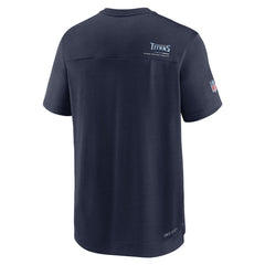 Tennessee Titans Sideline Coach Chevron Lock Up Logo V-Neck Performance T-Shirt | NFL On sale