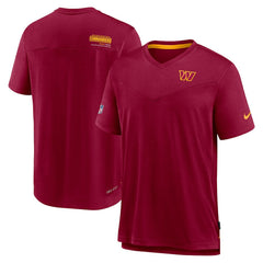 Washington Commanders Sideline Coach Chevron Lock Up Logo V-Neck Performance T-Shirt | NFL Online