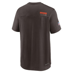 Cleveland Browns Sideline Coach Chevron Lock Up Logo V-Neck Performance T-Shirt | NFL Hot
