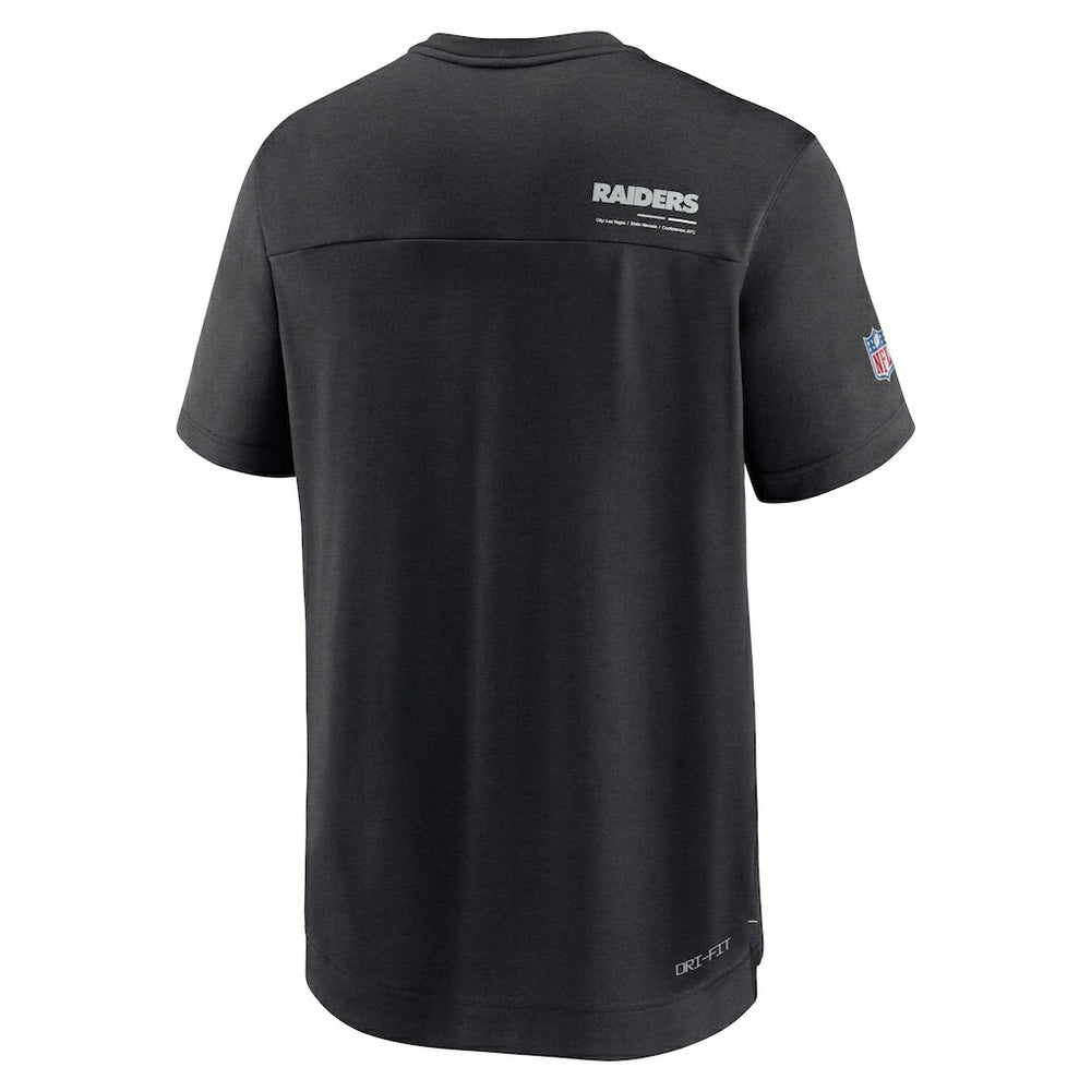 Las Vegas Raiders Sideline Coach Chevron Lock Up Logo V-Neck Performance T-Shirt | NFL Near me