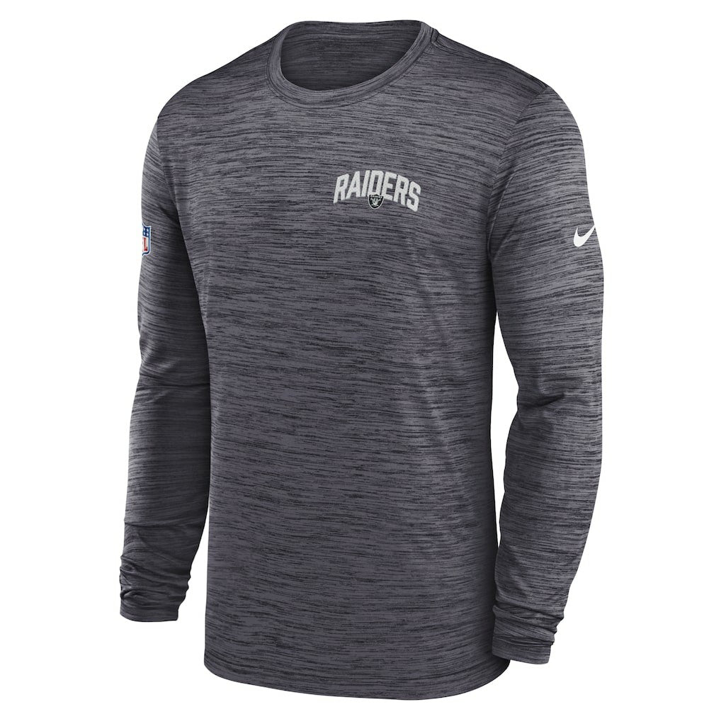 Las Vegas Raiders Sideline Velocity Athletic Stack Performance Long Sleeve T-Shirt | NFL Hot