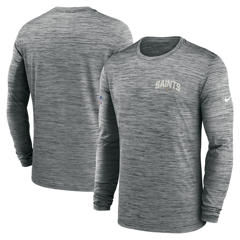 New Orleans Saints Sideline Velocity Athletic Stack Performance Long Sleeve T-Shirt | NFL Online
