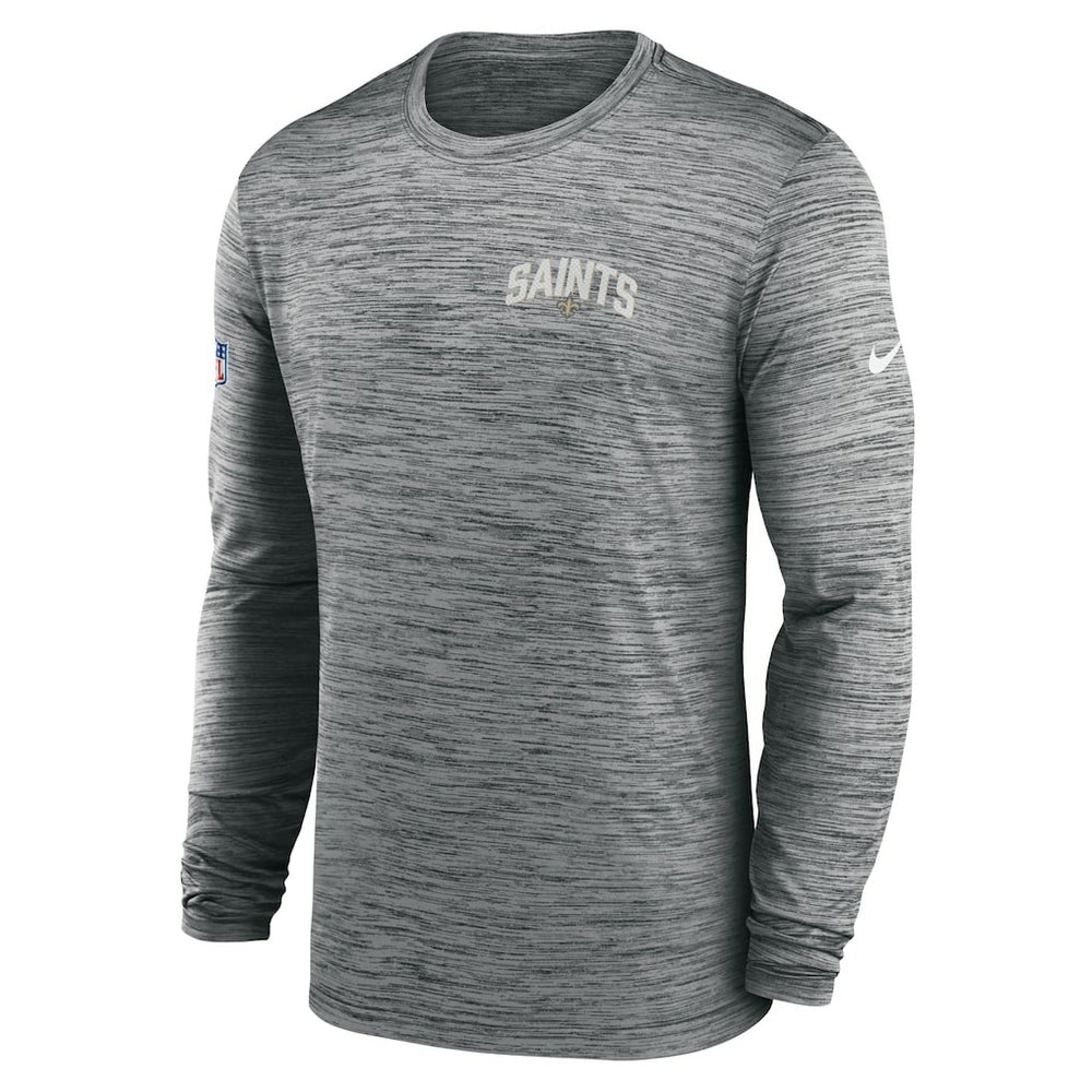 New Orleans Saints Sideline Velocity Athletic Stack Performance Long Sleeve T-Shirt | NFL Online