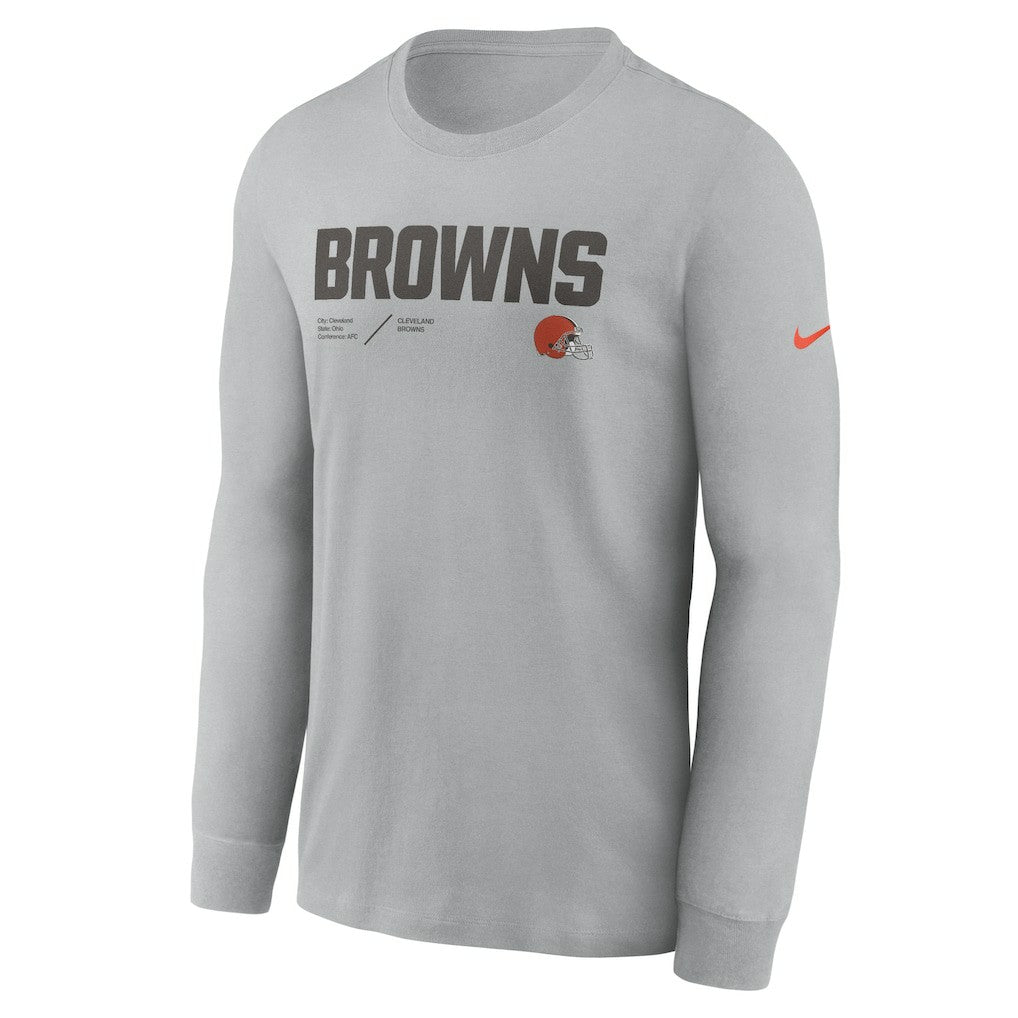 Cleveland Browns Sideline Infograph Lock Up Performance Long Sleeve T-Shirt | NFL Online