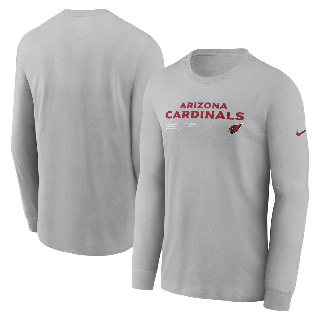 Arizona Cardinals Sideline Infograph Lock Up Performance Long Sleeve T-Shirt | NFL Hot