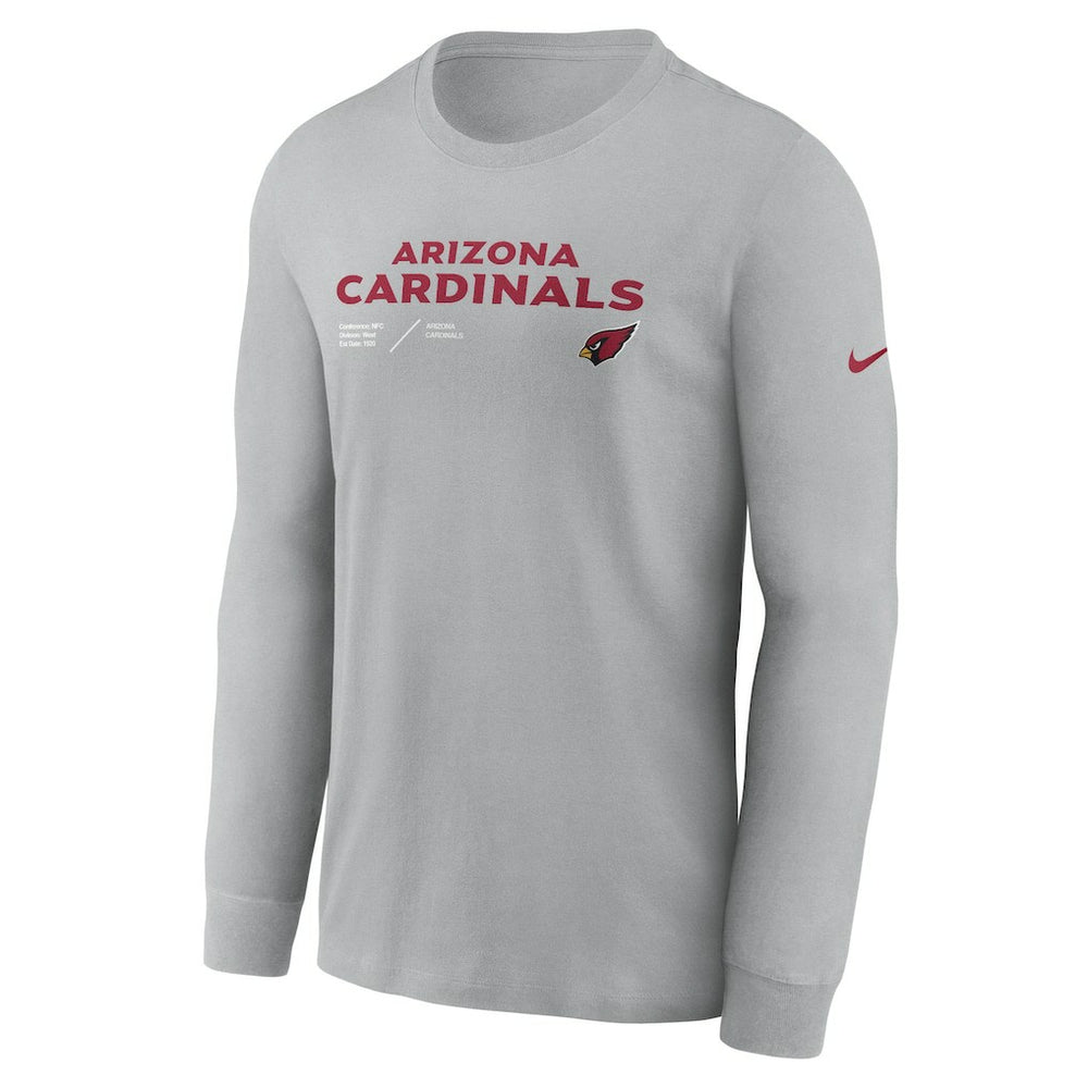 Arizona Cardinals Sideline Infograph Lock Up Performance Long Sleeve T-Shirt | NFL Hot