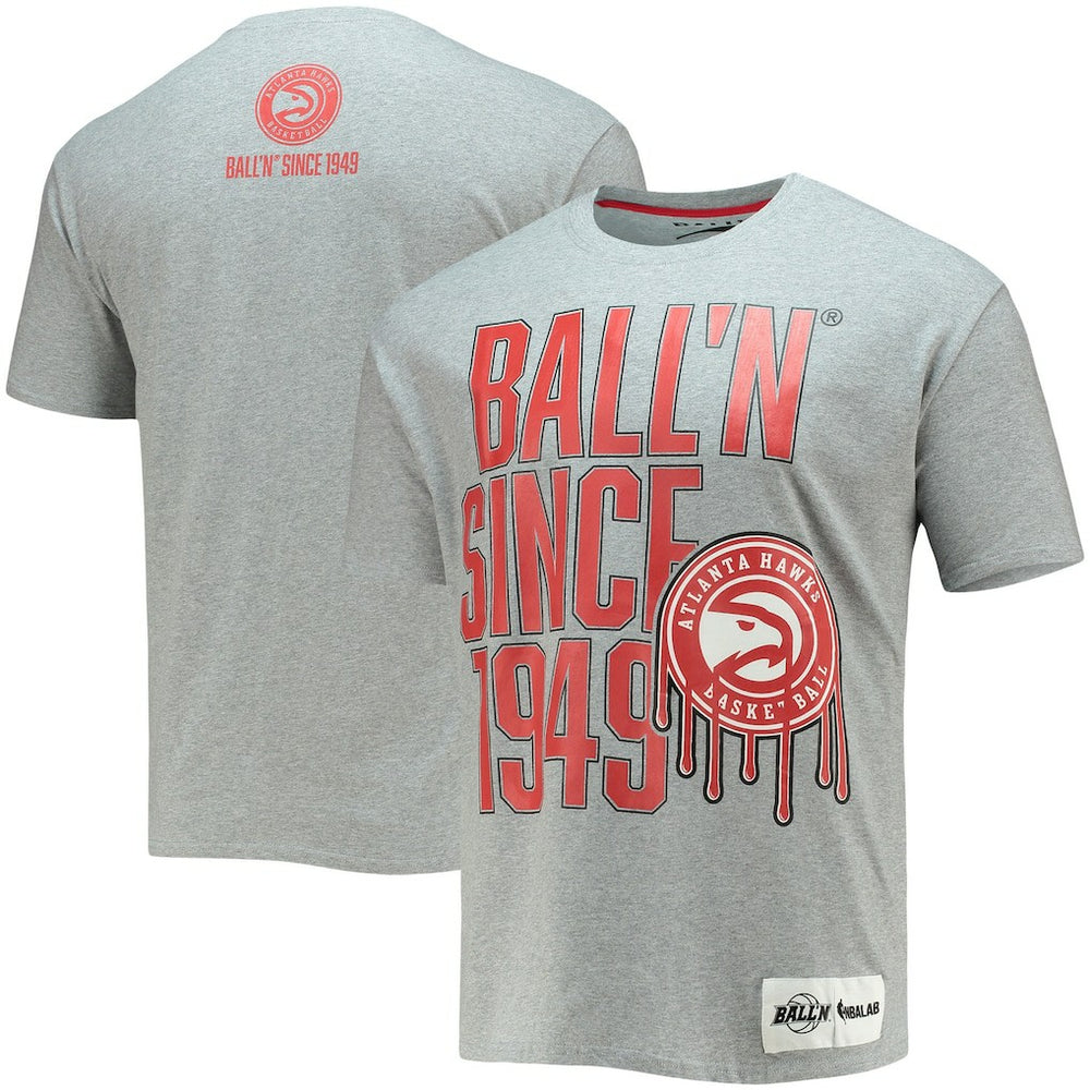 Heathered Gray Atlanta Hawks BALL'N Since 1949 T-Shirt | NBA