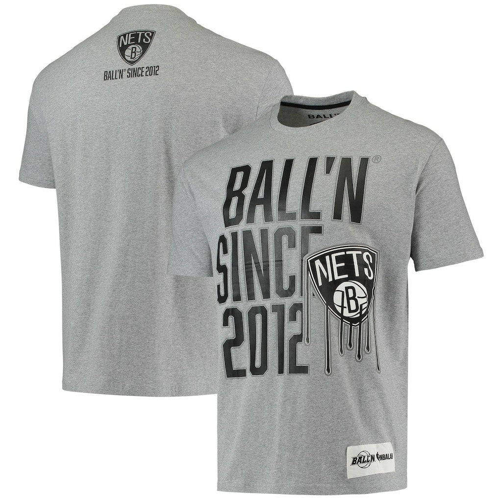 Heathered Gray Brooklyn Nets BALL'N Since 2012 T-Shirt | NBA