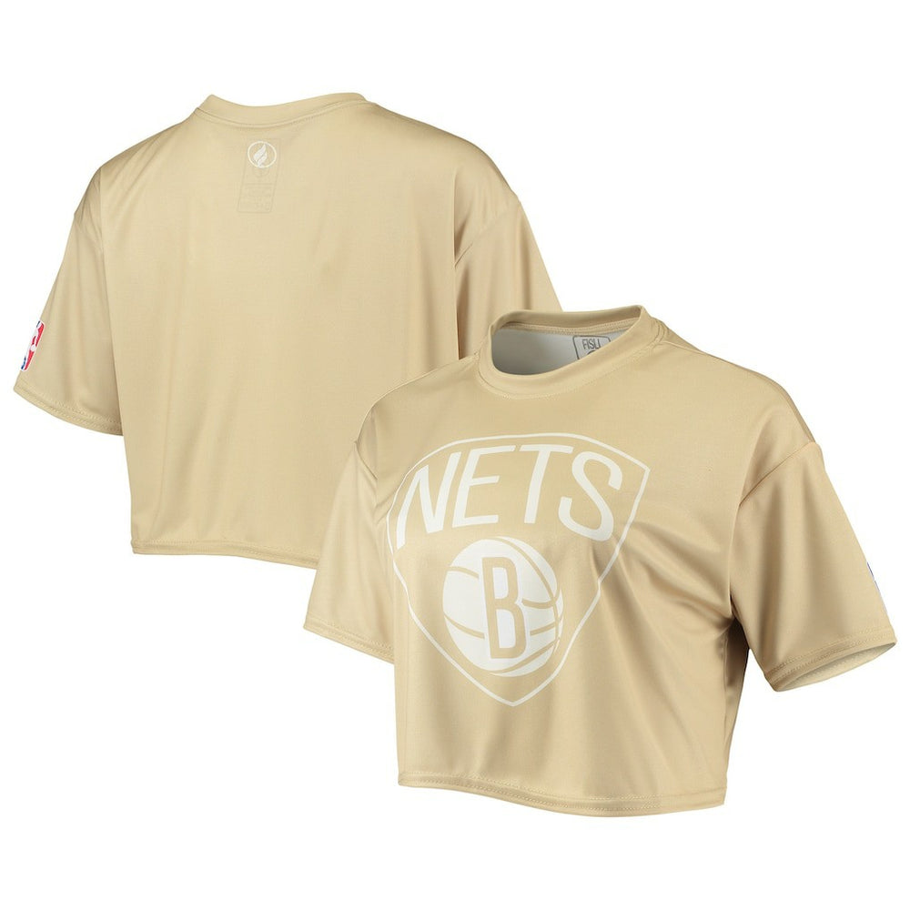 Brooklyn Nets Women's Tan Sand Crop Top discount | NBA