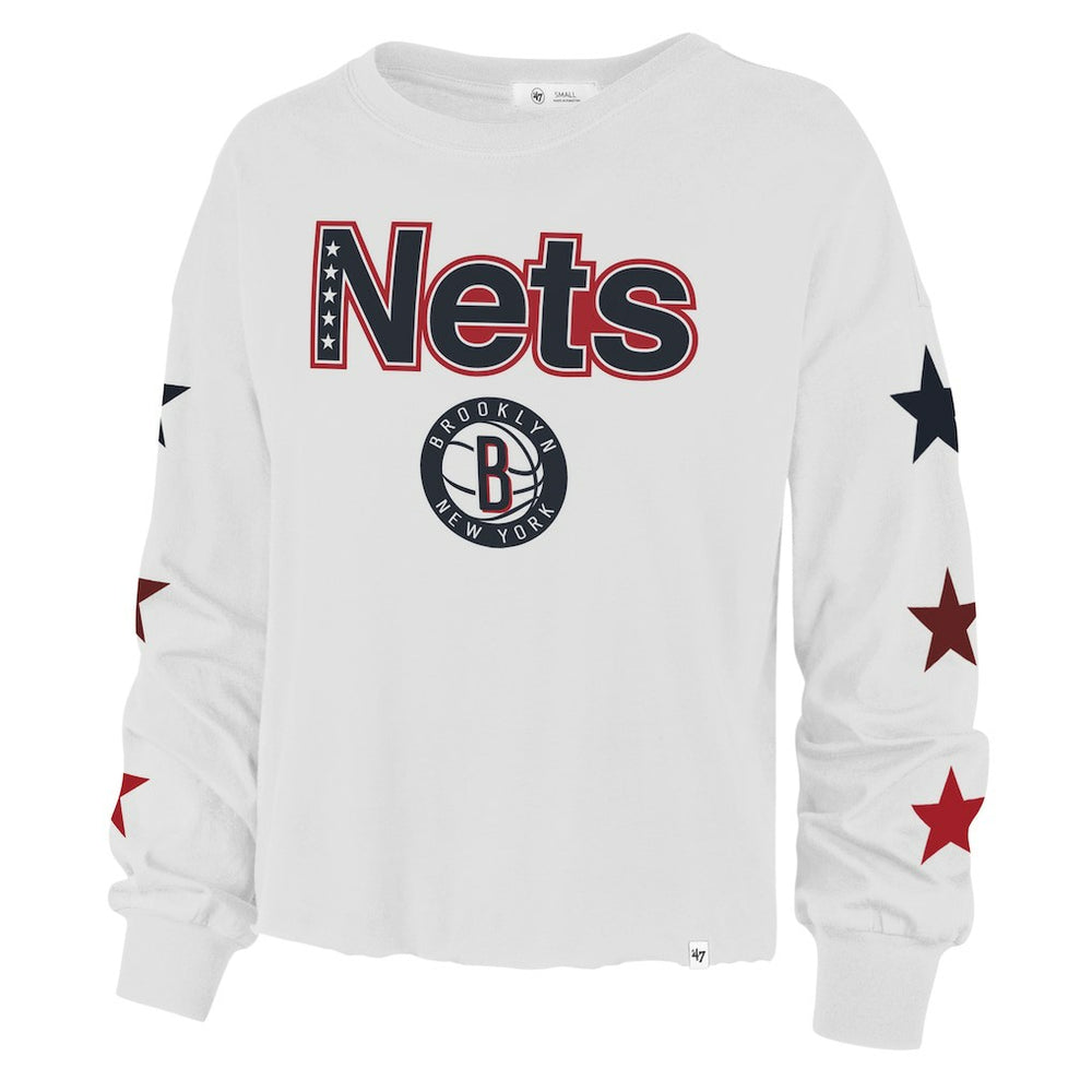 White Brooklyn Nets '47 Women's 2021/22 City Edition Call Up Parkway Long Sleeve T-Shirt | NBA