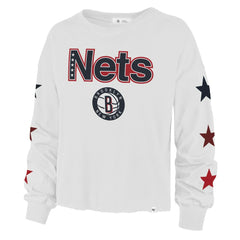 White Brooklyn Nets '47 Women's 2021/22 City Edition Call Up Parkway Long Sleeve T-Shirt | NBA