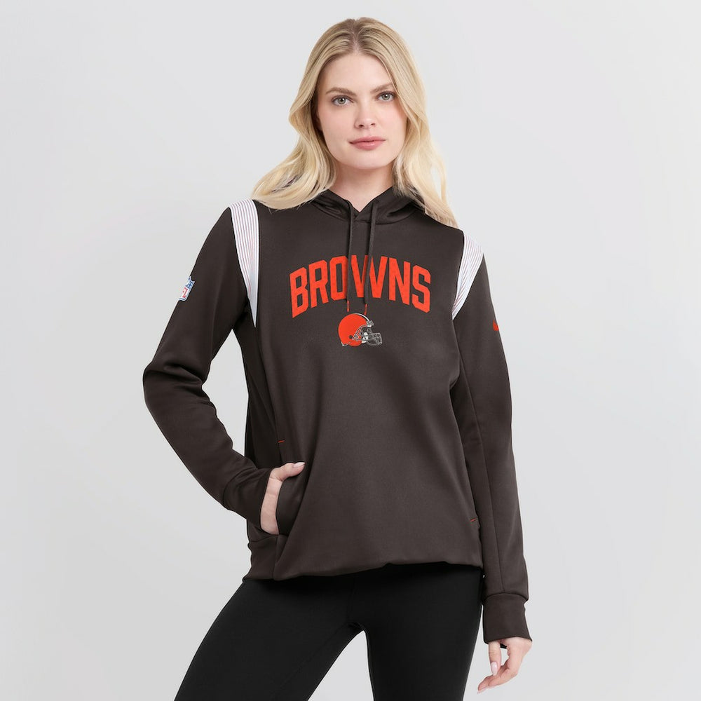 Cleveland Browns Women's Sideline Stack Performance Pullover Hoodie | NFL Outlet