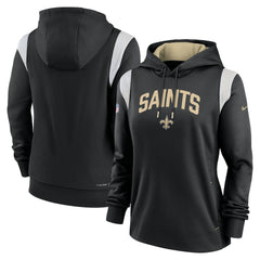 New Orleans Saints Women's Sideline Stack Performance Pullover Hoodie | NFL Discount