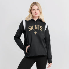 New Orleans Saints Women's Sideline Stack Performance Pullover Hoodie | NFL Discount