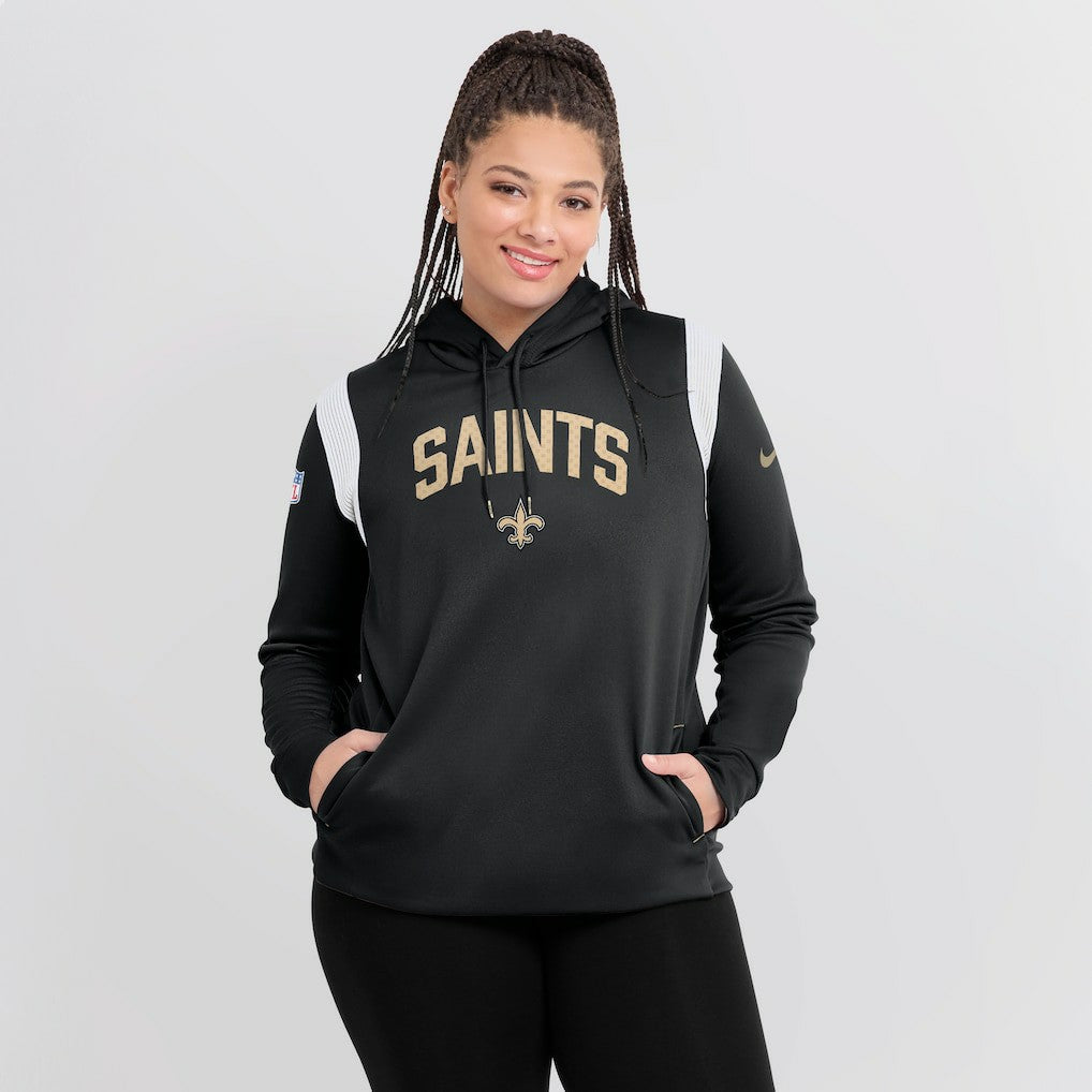 New Orleans Saints Women's Sideline Stack Performance Pullover Hoodie | NFL Discount