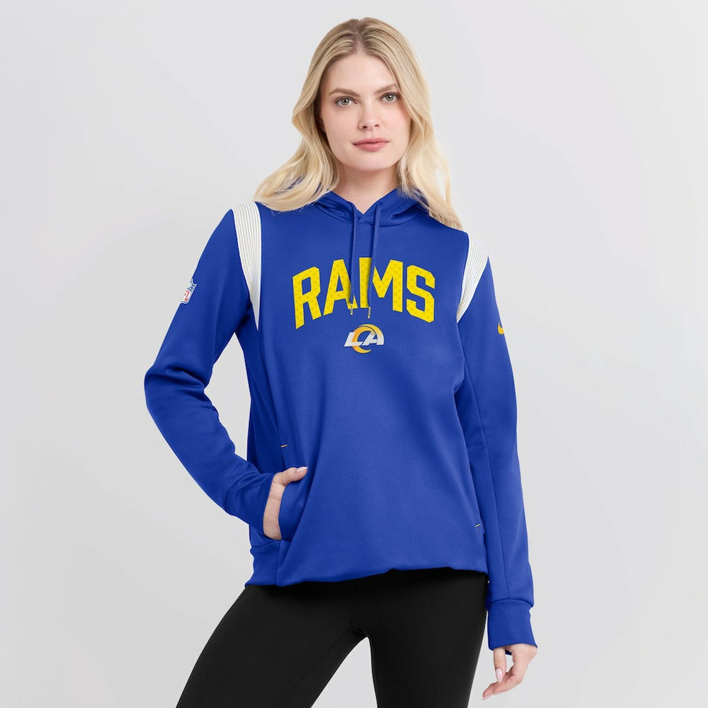 Los Angeles Rams Women's Sideline Stack Performance Pullover Hoodie | NFL Outlet