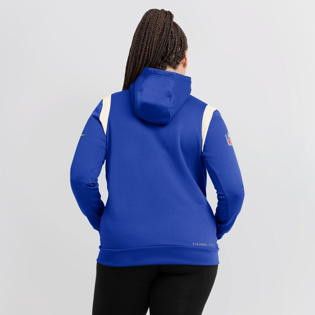 Los Angeles Rams Women's Sideline Stack Performance Pullover Hoodie | NFL Outlet