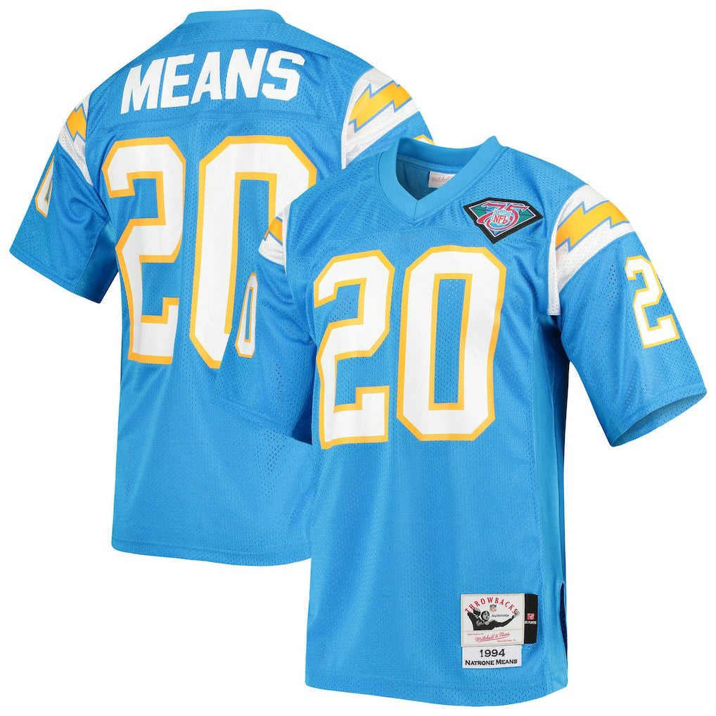 Los Angeles Chargers Natrone Means  1994 Authentic Throwback Retired Player Jersey | NFL Near me