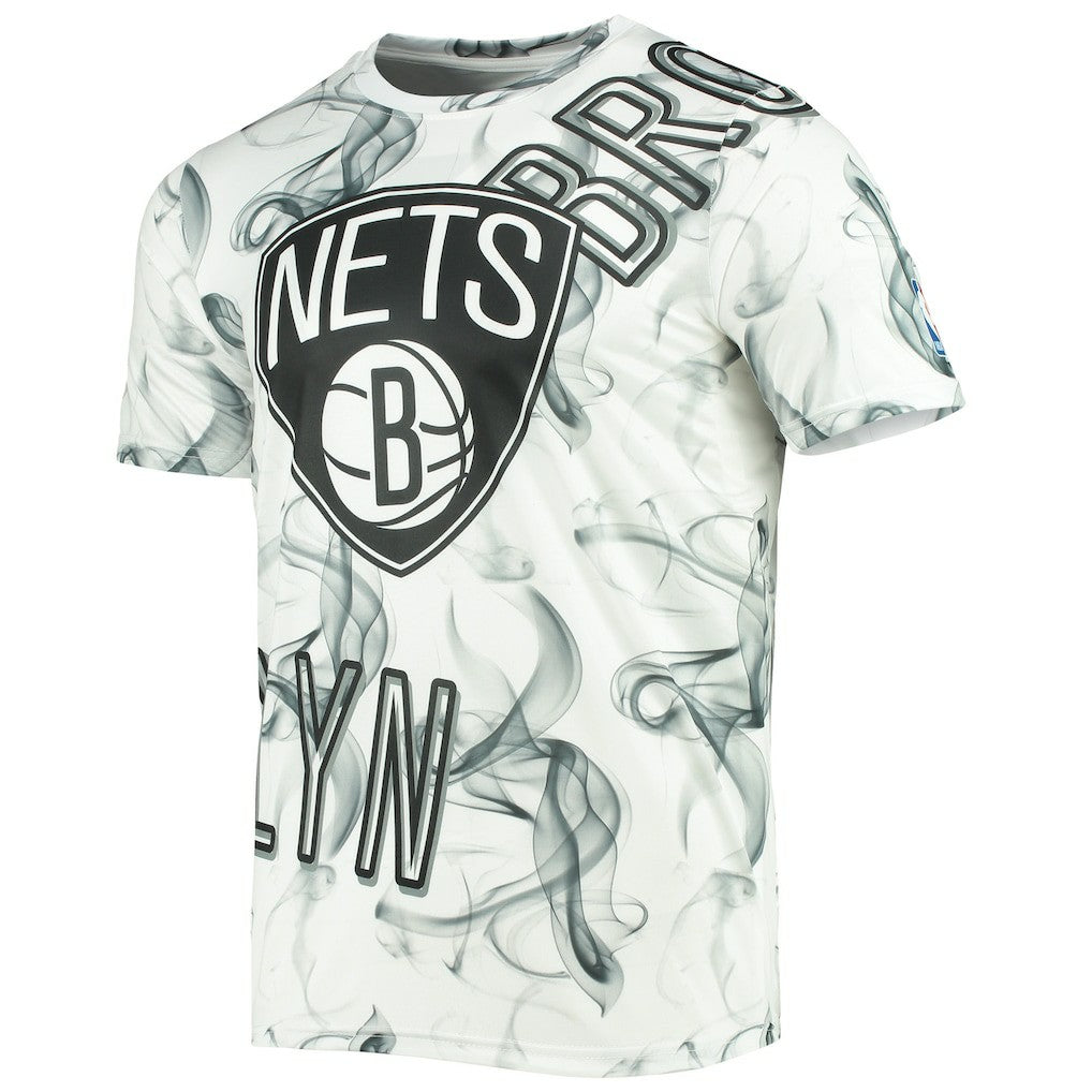 White/Black Brooklyn Nets FISLL Asymmetric Bold Smoke T-Shirt | NBA