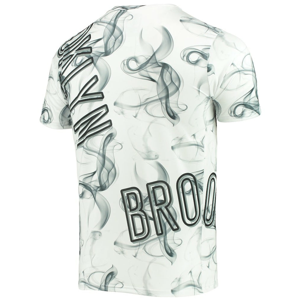 White/Black Brooklyn Nets FISLL Asymmetric Bold Smoke T-Shirt | NBA