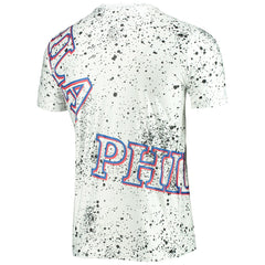 White Philadelphia 76ers FISLL Gold Foil Splatter Print T-Shirt | NBA