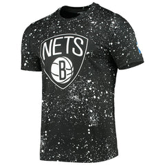 Black Brooklyn Nets FISLL Splatter Print T-Shirt | NBA