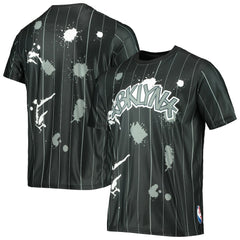 Black Brooklyn Nets FISLL Striped Splatter T-Shirt | NBA