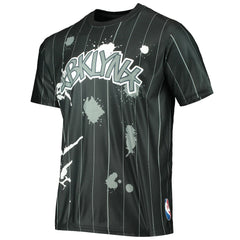 Black Brooklyn Nets FISLL Striped Splatter T-Shirt | NBA
