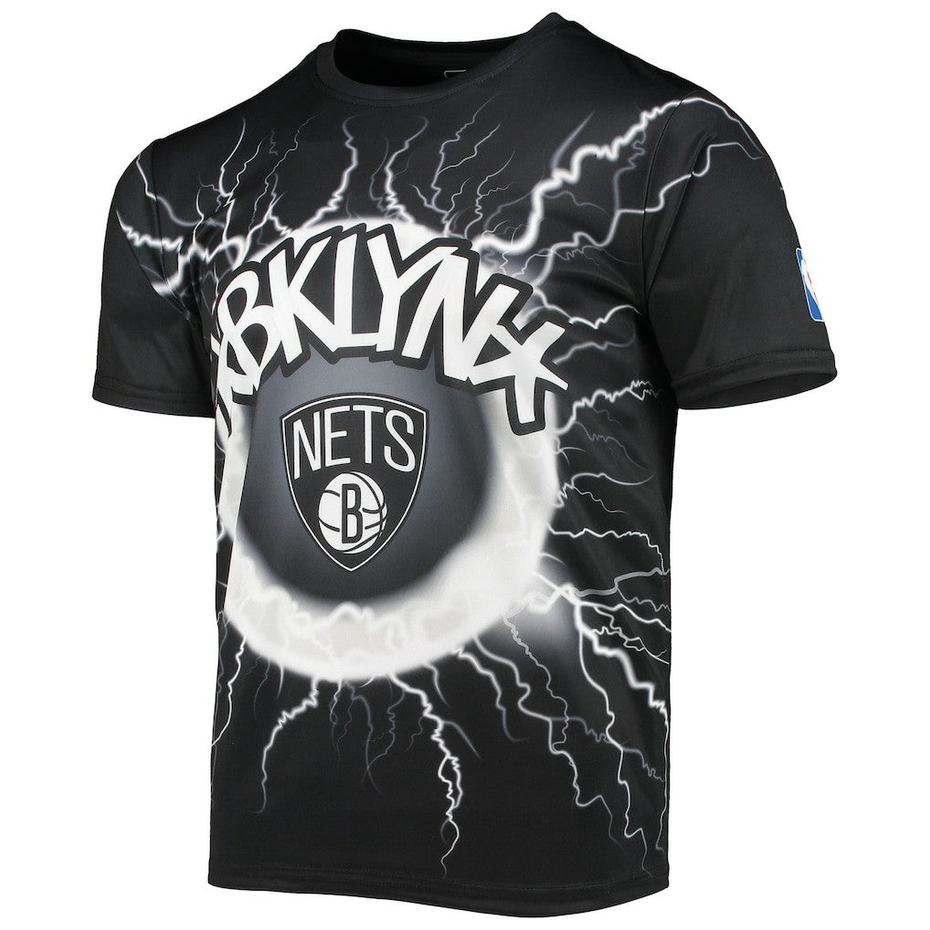 Black Brooklyn Nets FISLL Tornado Bolt T-Shirt | NBA