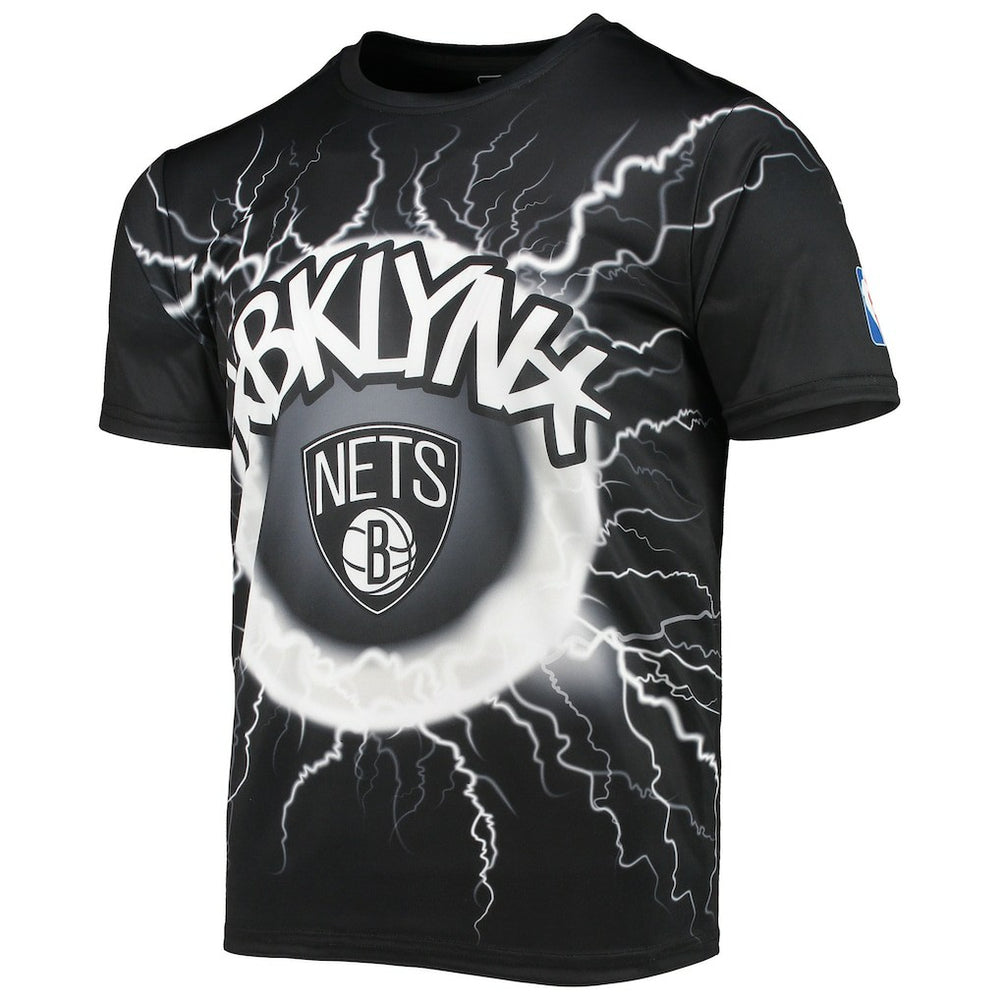 Black Brooklyn Nets FISLL Tornado Bolt T-Shirt | NBA
