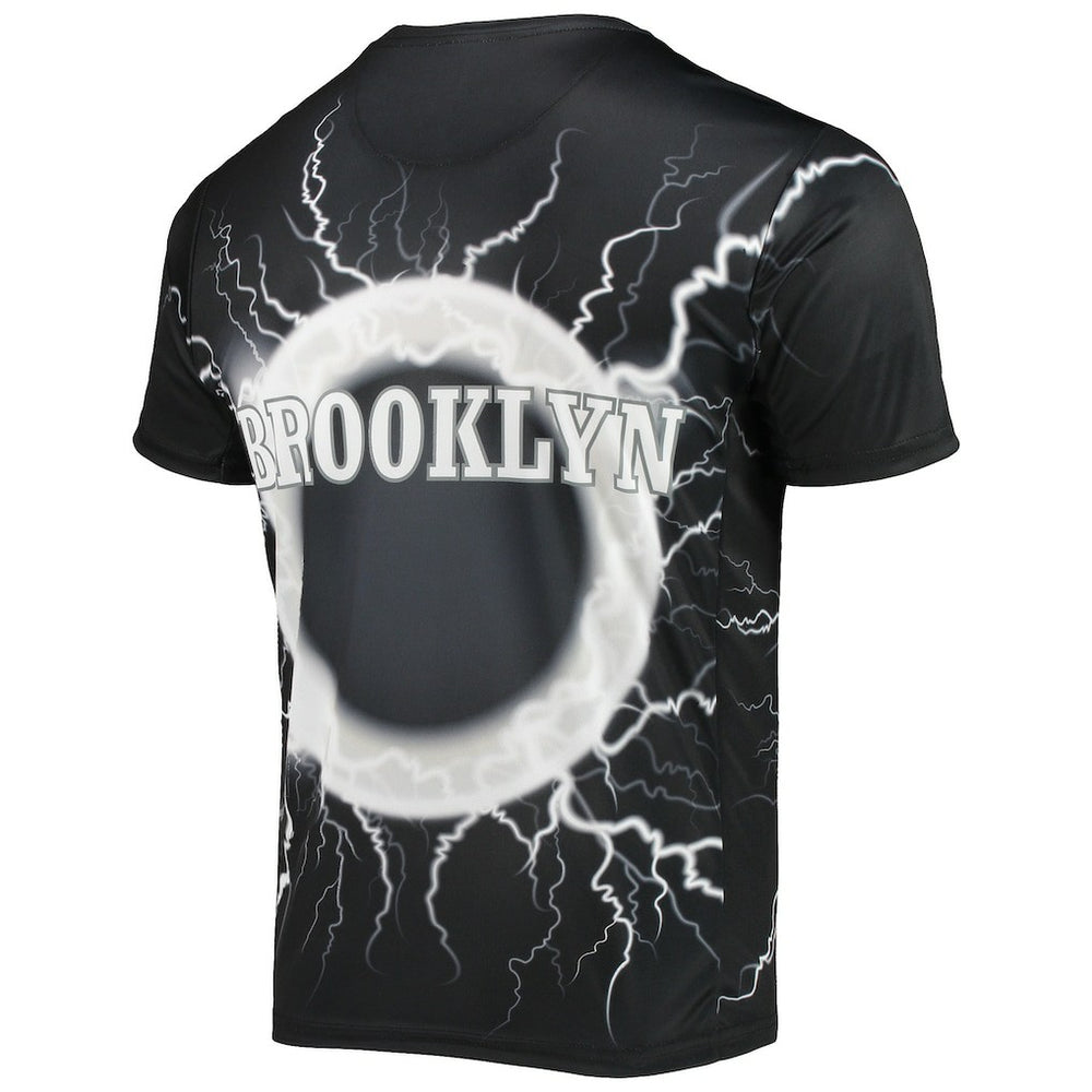 Black Brooklyn Nets FISLL Tornado Bolt T-Shirt | NBA