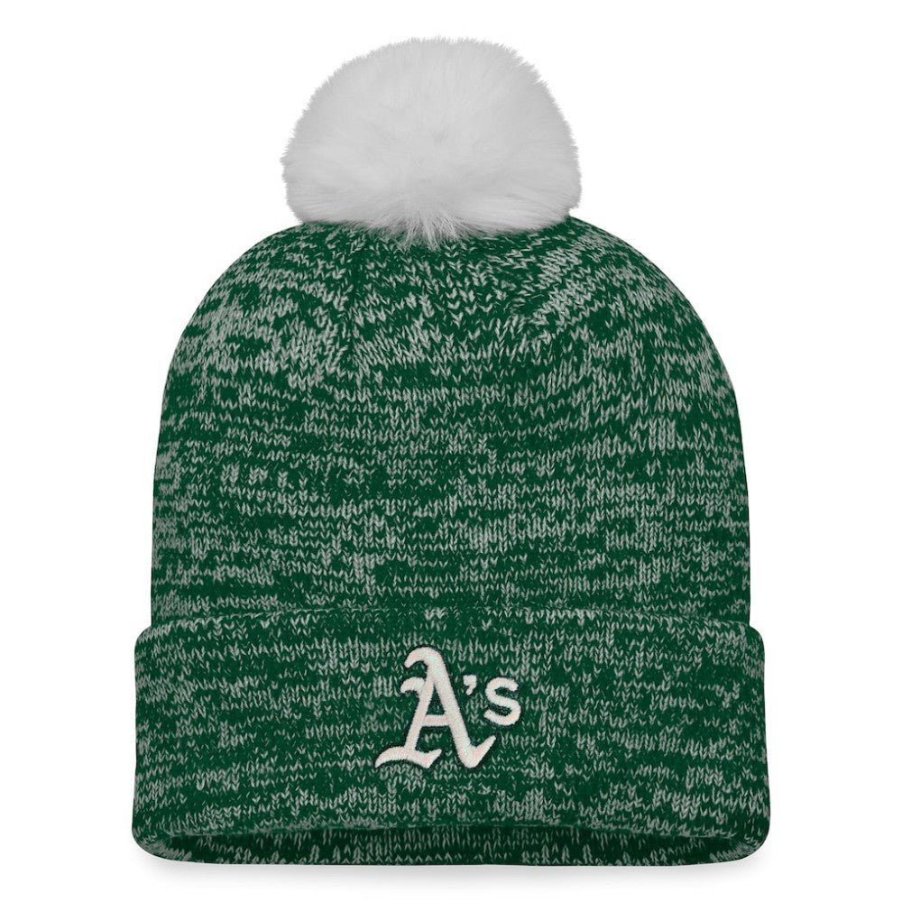 Athletics Fanatics Women's Iconic Cuffed Knit Hat with Pom - MLB Hats