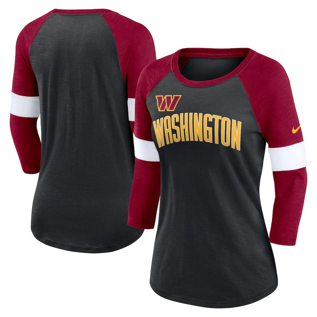 Washington Commanders Women's Football Pride Raglan 3/4-Sleeve T-Shirt | NFL Near me
