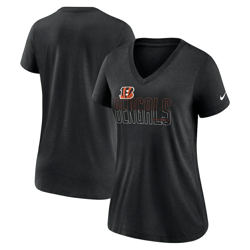 Cincinnati Bengals Women's Lock Up Tri-Blend V-Neck T-Shirt | NFL US