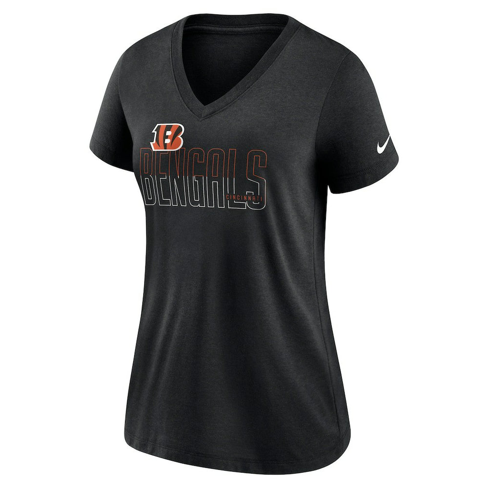 Cincinnati Bengals Women's Lock Up Tri-Blend V-Neck T-Shirt | NFL US