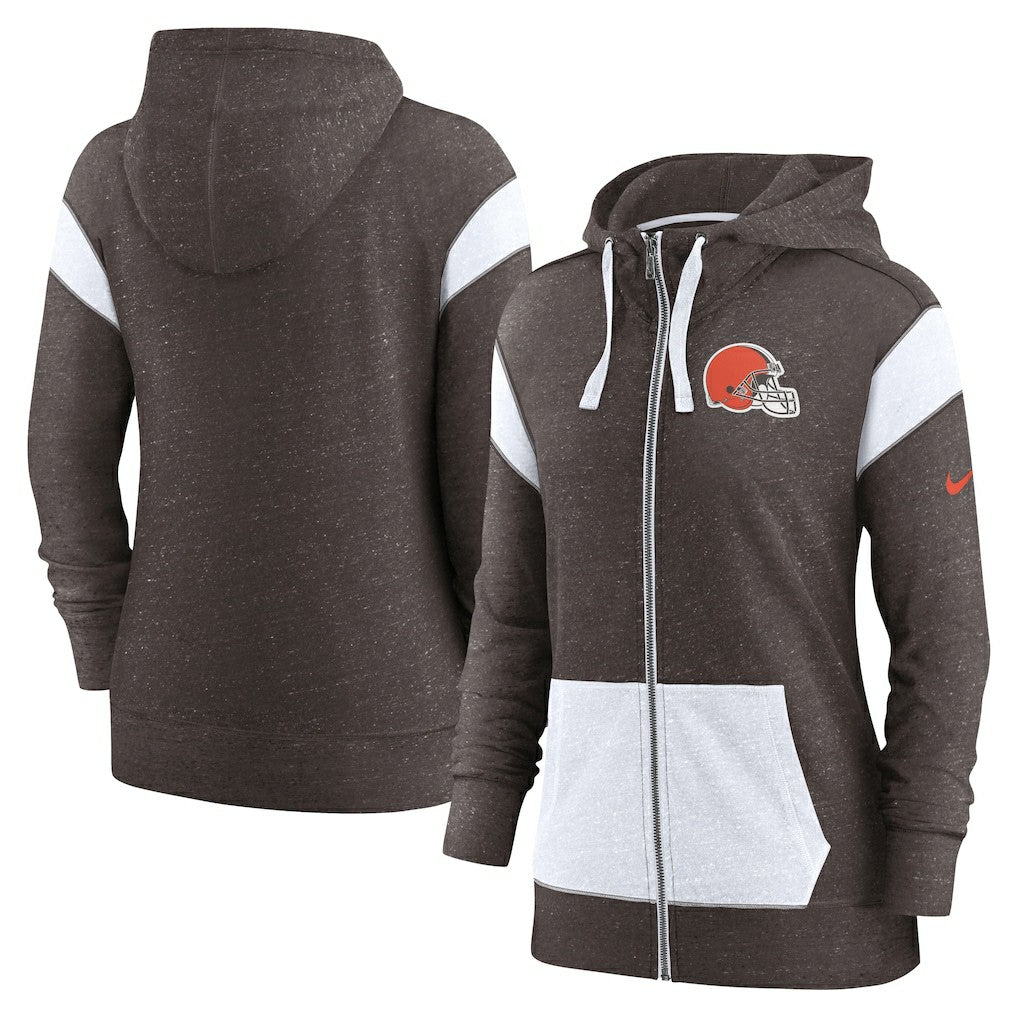 Cleveland Browns Women's Monaco Lightweight Full-Zip Hoodie | NFL Online