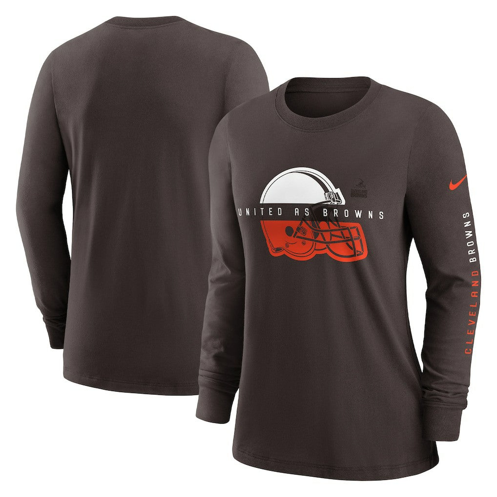 Cleveland Browns Women's Prime Split Long Sleeve T-Shirt | NFL Sale