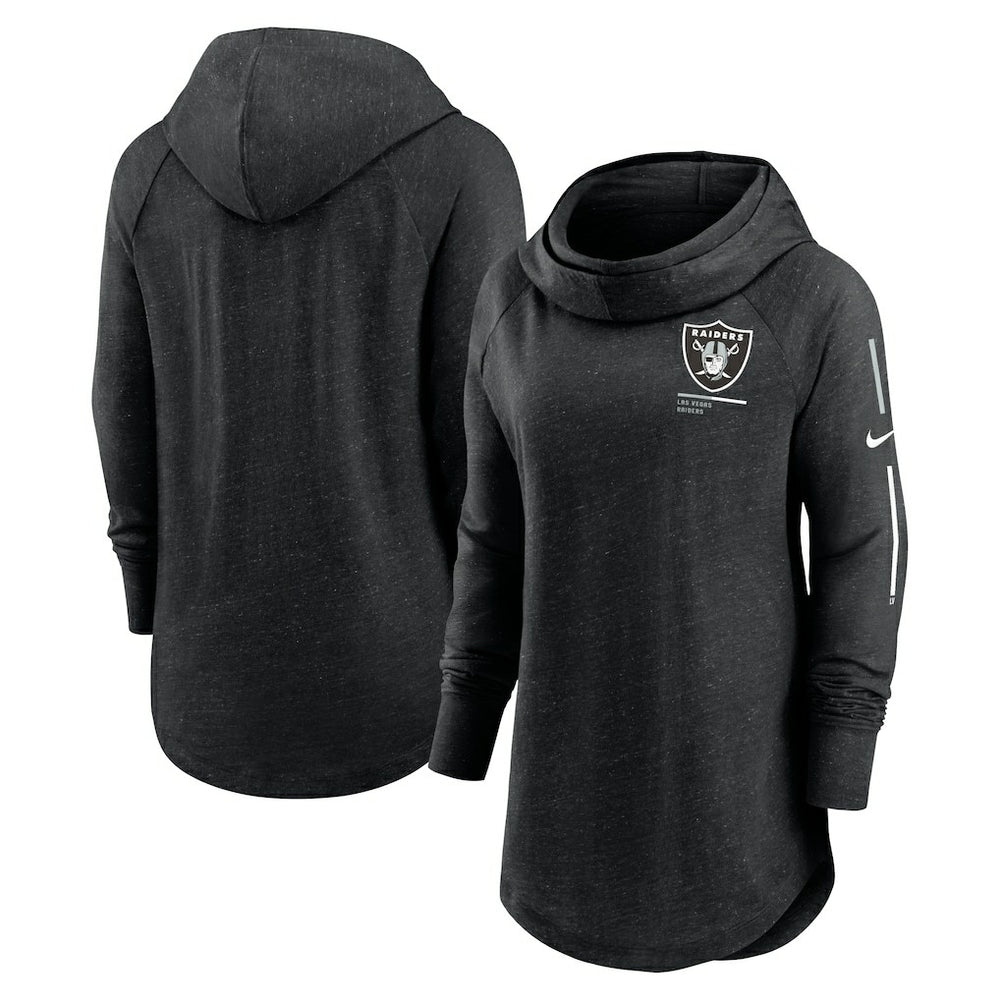 Las Vegas Raiders Women's Minimal Statement Lightweight Raglan Funnel Neck Pullover Hoodie | NFL Near me