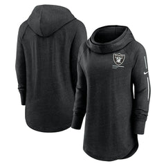 Las Vegas Raiders Women's Minimal Statement Lightweight Raglan Funnel Neck Pullover Hoodie | NFL Near me