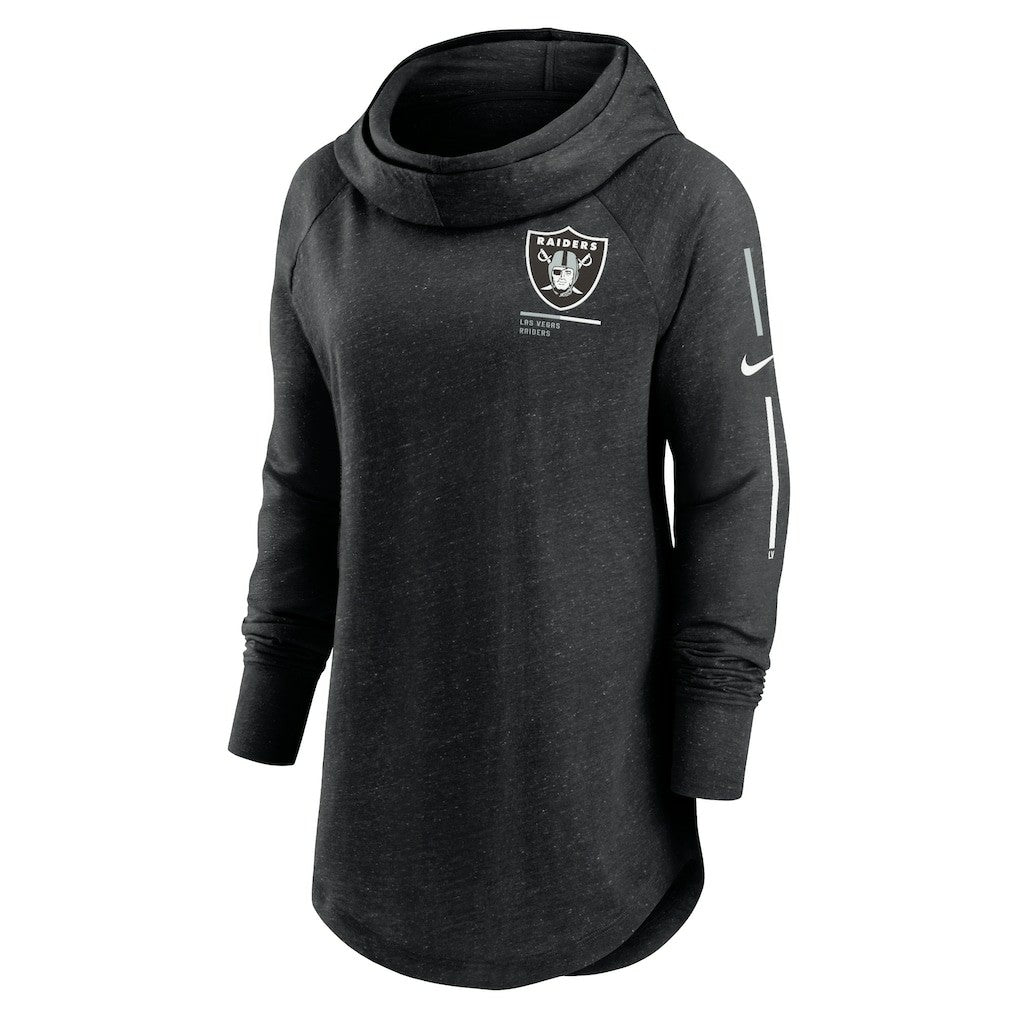 Las Vegas Raiders Women's Minimal Statement Lightweight Raglan Funnel Neck Pullover Hoodie | NFL Near me