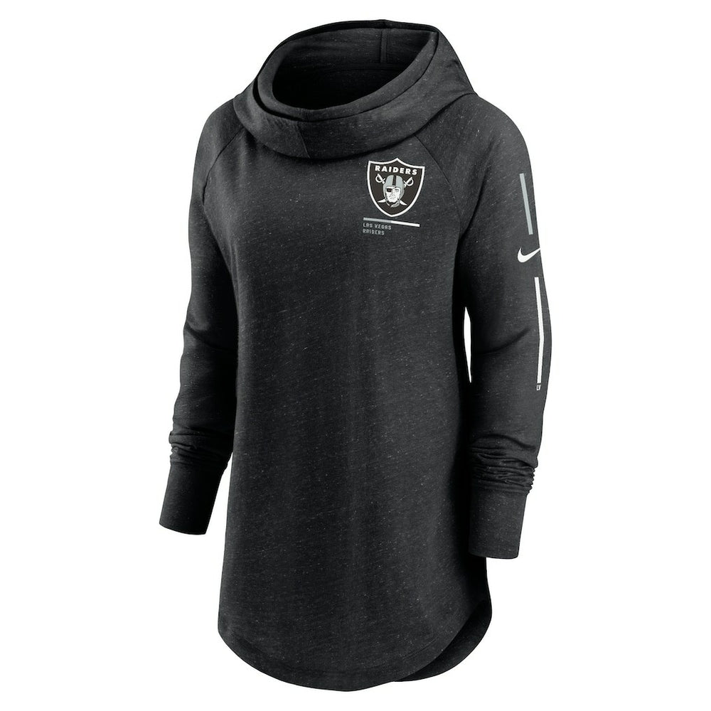 Las Vegas Raiders Women's Minimal Statement Lightweight Raglan Funnel Neck Pullover Hoodie | NFL Near me
