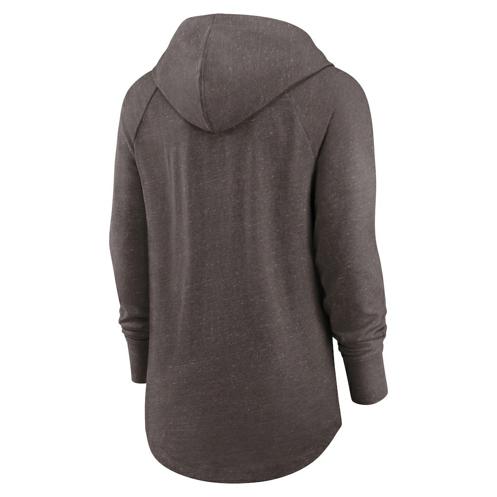 Cleveland Browns Women's Minimal Statement Lightweight Raglan Funnel Neck Pullover Hoodie | NFL Discount