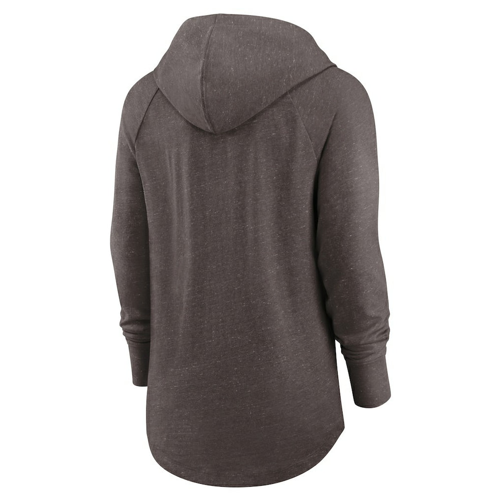 Cleveland Browns Women's Minimal Statement Lightweight Raglan Funnel Neck Pullover Hoodie | NFL Discount